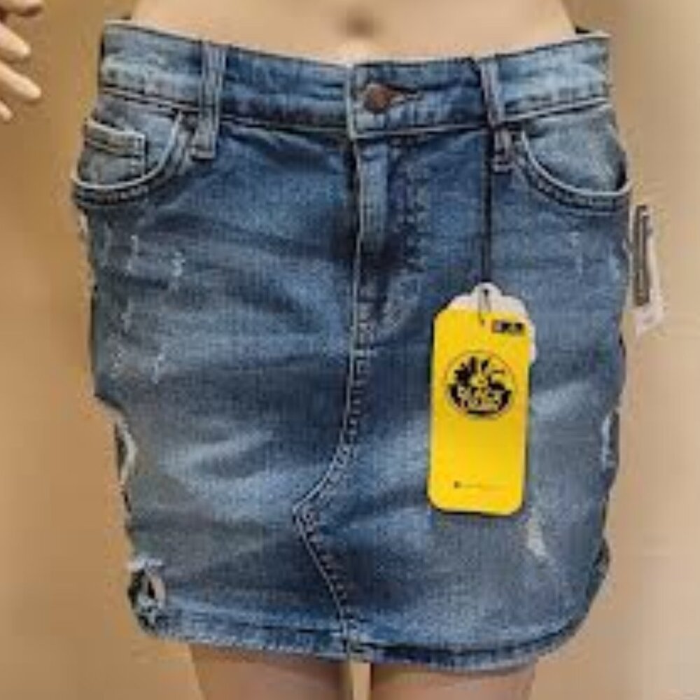 NWT Black Daisy distressed denim mini jean skirt - Size 9/29